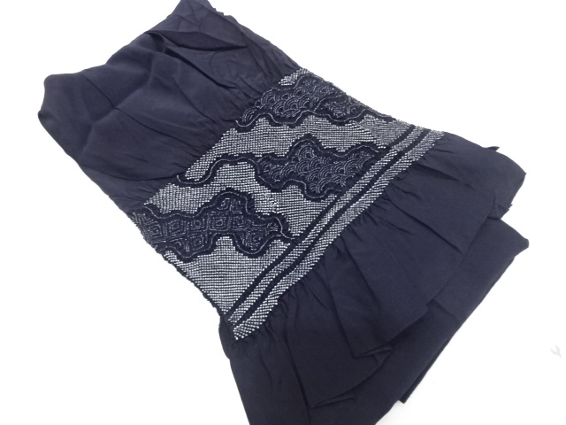 絞り　霞取りに古典柄　男物兵児帯